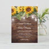 ラスティック サンキライ フラワー ストリング ライト ウェディング 招待状 (スタンド正面)
