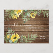 ラスティック サンキライ ボタニカル & ウッド ブライダル シャワー イン インビテーションポストカード (正面)