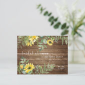 ラスティック サンキライ ボタニカル & ウッド ブライダル シャワー イン インビテーションポストカード (スタンド正面)