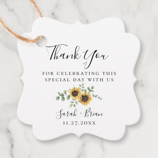 ラスティック サンキライ ユーカリ ウェディング フェイバータグ (正面)