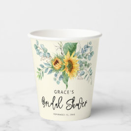 ラスティック サンキライ ユーカリ グリーン ウェディング シャワー 紙コップ