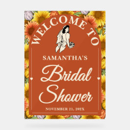 ラスティック サンキライ 秋のブライダルシャワー ウェルカム アクリルサイン