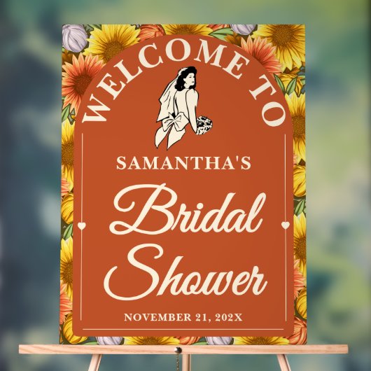 ラスティック サンキライ 秋のブライダルシャワー ウェルカム アクリルサイン (ニュートラル)