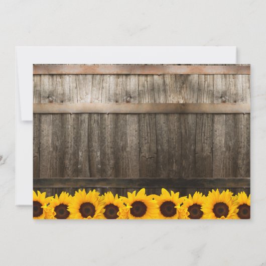 ラスティック サンフラワーズ ストリング ライト フォト ウェディング 招待状 (裏面)