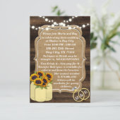 ラスティック サンフラワー ウッド ライト ウェディング インサート 招待状 (スタンド正面)