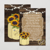 ラスティック サンフラワー ウッド ライト ウェディング インサート 招待状 (正面/裏面)