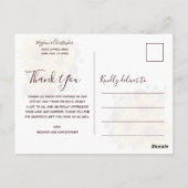 ラスティック サンフラワー シック レッド ローズ ウェディング サンクス ポストカード (裏面)