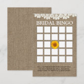 ラスティック サンフラワー バルーン ブライダル シャワー ビンゴ カード (正面/裏面)