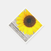 ラスティック サンフラワー パーソナライズ パーティー ペーパー スタンダードカクテルナプキン (角)