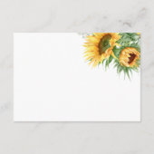 ラスティック サンフラワー ブライダル シャワー レシピ エンクロージャーカード (裏面)