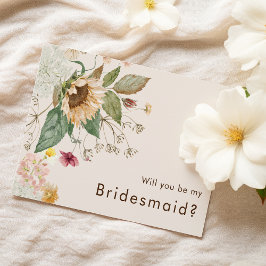 ラスティック サンフラワー ベージュ 結婚式 ブライズメイド プロポーズ 招待状
