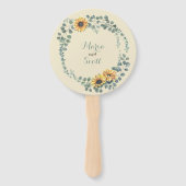 ラスティック サンフラワー ボタニカル ウェディング デイテール ハンドファン (正面)