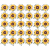 ラスティック サンフラワー モノグラム 封筒シール スティッカー シール (正面)