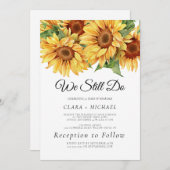 ラスティック サンフラワー "私たちはまだ愛し合っている" 婚約更新 招待状 (正面/裏面)