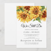 ラスティック サンフラワー「私たちはまだ愛し合っている」誓いの更新 招待状 (正面/裏面)