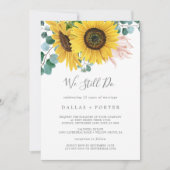 ラスティック サンフラワー 私たちは誓いを新たに 更新 招待状 (正面)