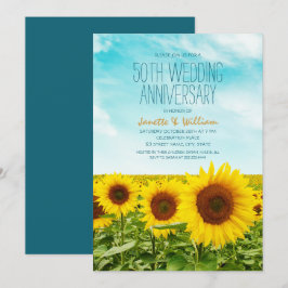 ラスティック サンフラワー 50周年 結婚記念日 花 招待状