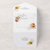 ラスティック サンflower ウェディング オールインワン招待状 (外側)