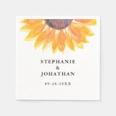 ラスティック サンflower ウェディング スタンダードカクテルナプキン (正面)