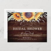 ラスティック サンflower ブルーム | 花のブライダルシャワー ポストカード (正面/裏面)