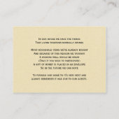 ラスティック シックなバーリアップとレースのカントリーウェディング エンクロージャーカード (裏面)