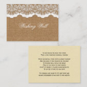 ラスティック シックなバーリアップとレースのカントリーウェディング エンクロージャーカード (正面/裏面)