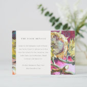 ラスティック シック ピンク イエロー ヒマワリ ウェディング ディテール エンクロージャーカード (スタンド正面)