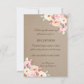 ラスティック シック フローラル ウェディング レセプション 招待状 (正面)