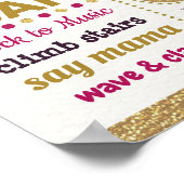 ラスティック シック ブラッシュ フラワーの女の子の誕生日マイルストーン ポスター (角)