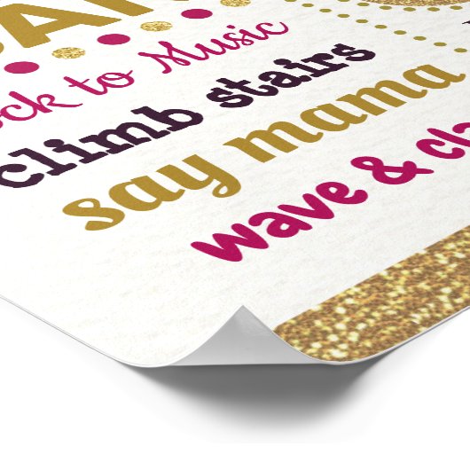 ラスティック シック ブラッシュ フラワーの女の子の誕生日マイルストーン ポスター (角)