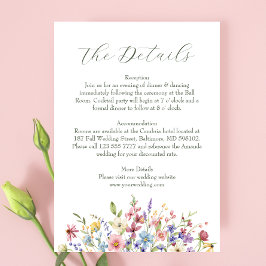 ラスティック シック ワイルドフラワー ガーデン ウェディング エンクロージャーカード