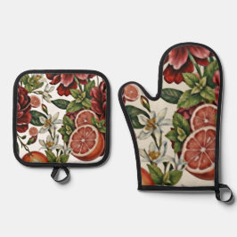 ラスティック シトラス フローラル サマー 鍋つかみ&鍋敷きセット
