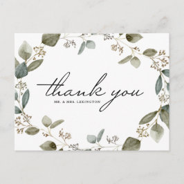 ラスティック シード ユーカリ ウェディング  サンクスカード ポストカード