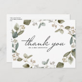 ラスティック シード ユーカリ ウェディング  サンクス ウェディング ポストカード (正面/裏面)