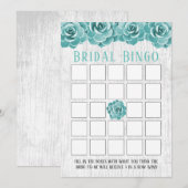 ラスティック スキューレント フローラル ブライダル シャワー ビンゴ (正面/裏面)