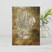 ラスティック スチームパンク ヴィンテージ シャンデリア ウェディング 招待状 (スタンド正面)