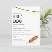 ラスティック ストリング ライト アイ ドゥ BBQ 婚約パーティー 招待状 (スタンド正面)