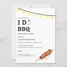 ラスティック ストリング ライト アイ ドゥ BBQ 婚約パーティー 招待状