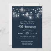 ラスティック ストリング ライト アニバーサリー パーティー 招待状 (正面)