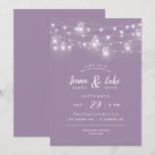 ラスティック ストリング ライト ウェディング インビテーション (正面/裏面)