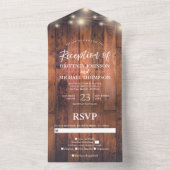 ラスティック ストリング ライト ウェディング レセプション オールインワン招待状 (内側)