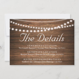 ラスティック ストリング ライト ウェディング 詳細カード 招待状