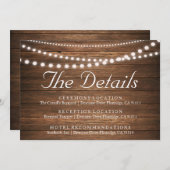 ラスティック ストリング ライト ウェディング 詳細カード 招待状 (正面/裏面)