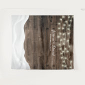 ラスティック ストリング ライト スノー ウィンター ウェディング バックドロップス タペストリー (正面(横))