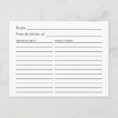 ラスティック ストリング ライト レース フローラル ブライダル レシピ ポストカード (裏面)