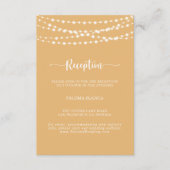 ラスティック ストリング ライト 黄色 ウェディング レセプション   エンクロージャーカード (正面)