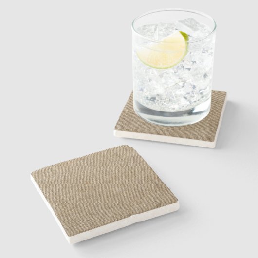 ラスティック ストーン コースター – 麻 & ネイチャー パターン (横)