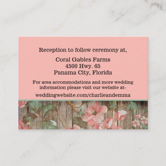 ラスティック スプリング ブロッサムズ 結婚情報カード エンクロージャーカード (正面)