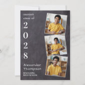 ラスティック スレート 3 フォト 卒業パーティー 卒業おめでとう 招待状 (正面)