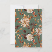 ラスティック・セージグリーン・オータムリーブス返信カード 出欠カード (裏面)